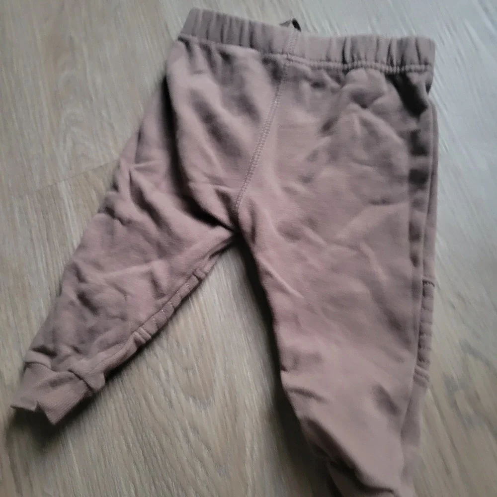 Disney Baby Joggers Unisex 12M Brown Moto Ribbed Knee Fleece Sweatpants